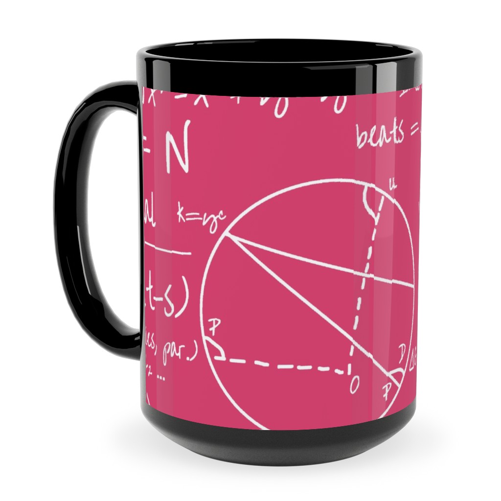 Common Equations Ceramic Mug, Black,  , 15oz, Pink