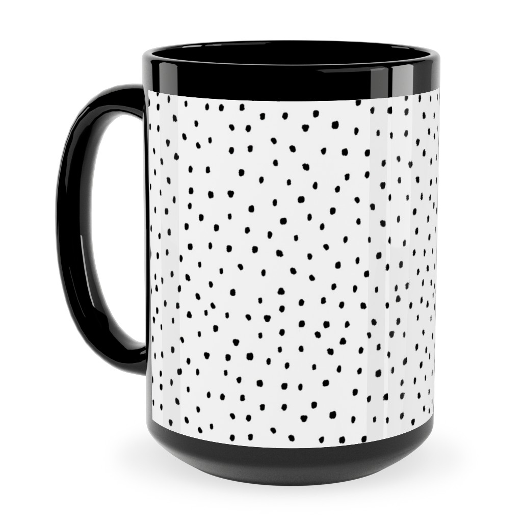 Tiny Dot - Black + White Ceramic Mug, Black, , 15oz, White, White