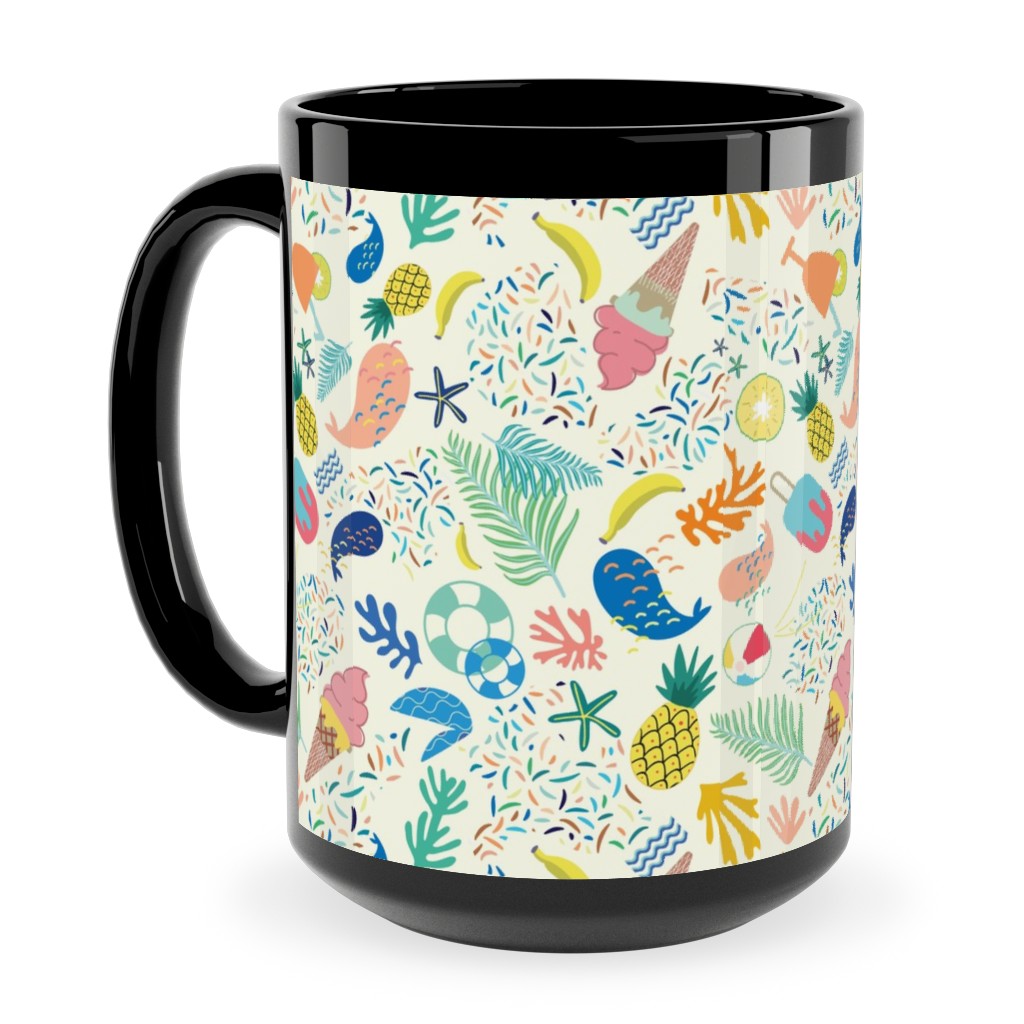 Ohlala Summer - Multi Ceramic Mug, Black, , 15oz, Multicolor