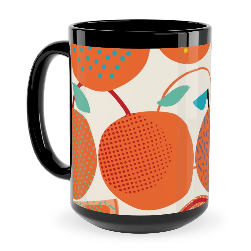 Fresh Orange - Orange Ceramic Mug, Black,  , 15oz, Orange