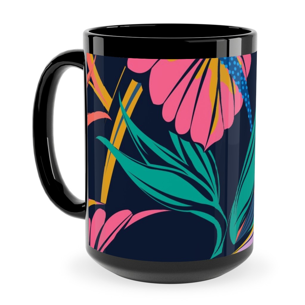 Electric Paradise Ceramic Mug, Black,  , 15oz, Multicolor