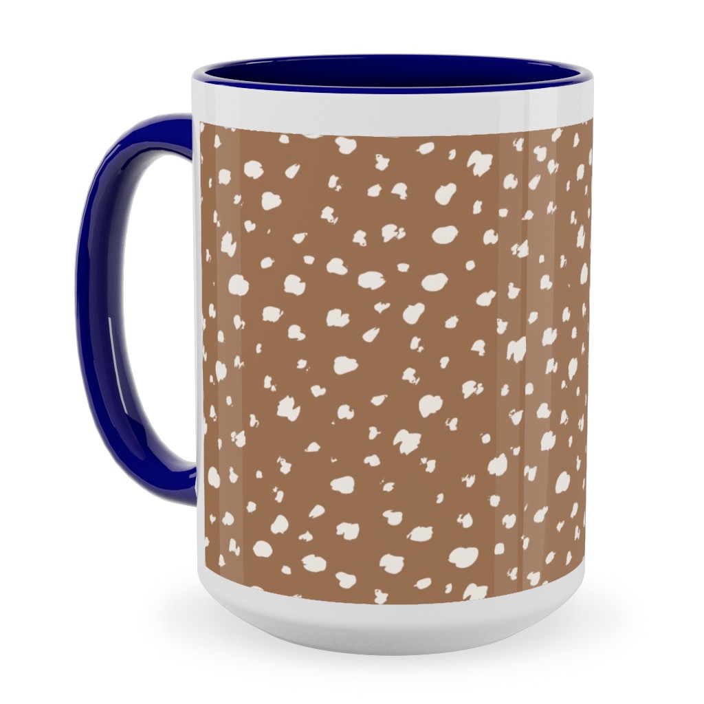 Fawn Spots - Dark Ceramic Mug, Blue, , 15oz, Brown, Brown