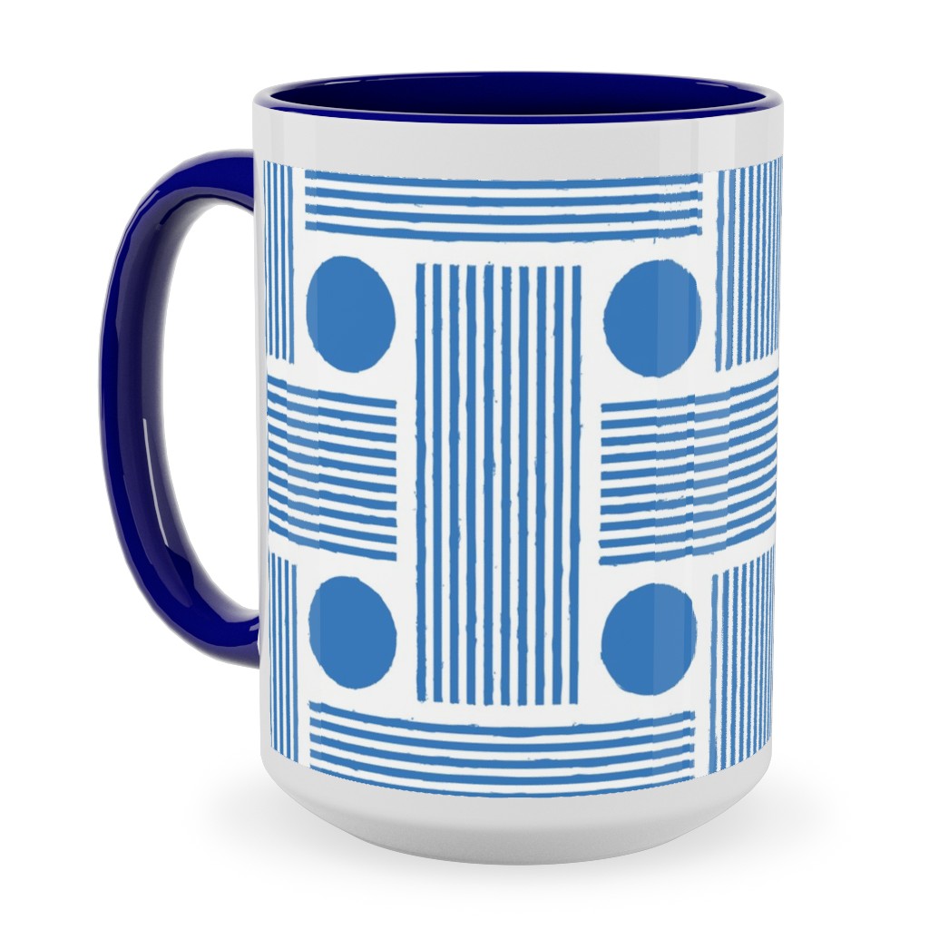 Beams - Blue Ceramic Mug, Blue, , 15oz, Blue, True Blue