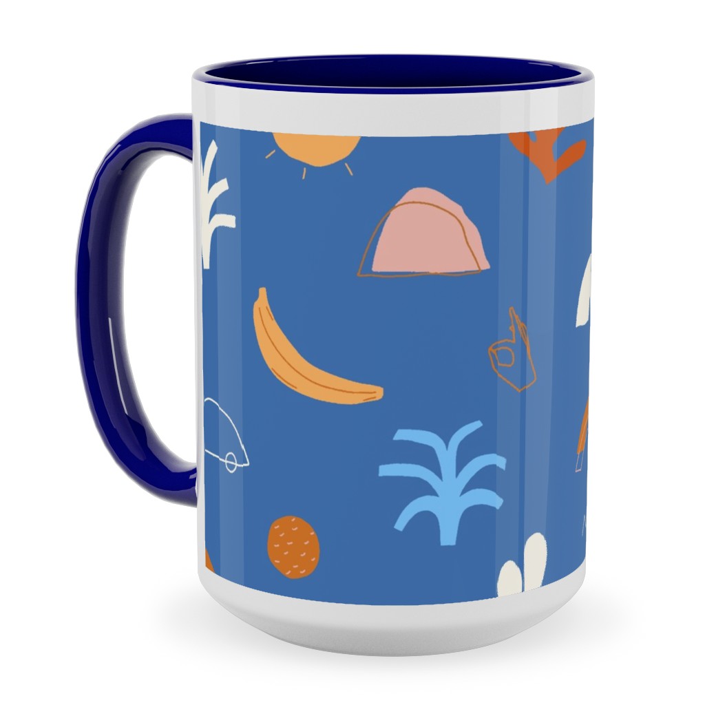 Summer Dayz - Blue Ceramic Mug, Blue,  , 15oz, Blue