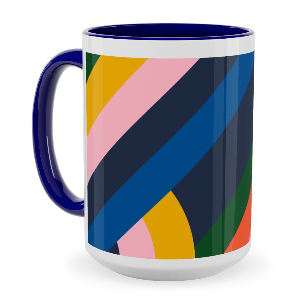 Modernist Loop - Multi Ceramic Mug, Blue, , 15oz, Multicolor