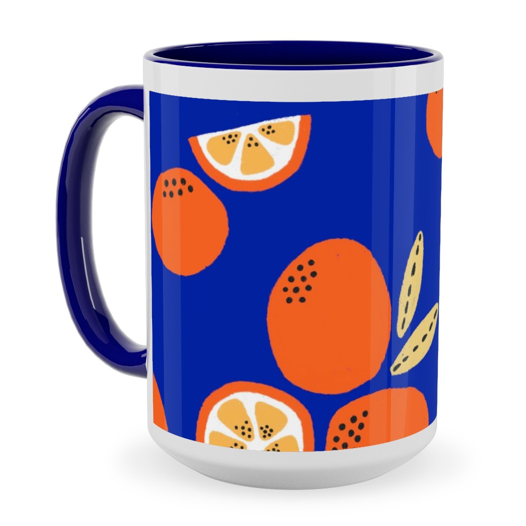 Blue Photo Mugs Clemantine  Blue Ceramic Mug Blue 15oz Blue True Blue