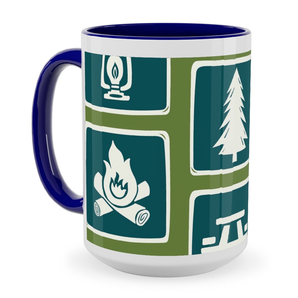 Follow the Signs To Fun Ceramic Mug, Blue, , 15oz, Green, Seaweed