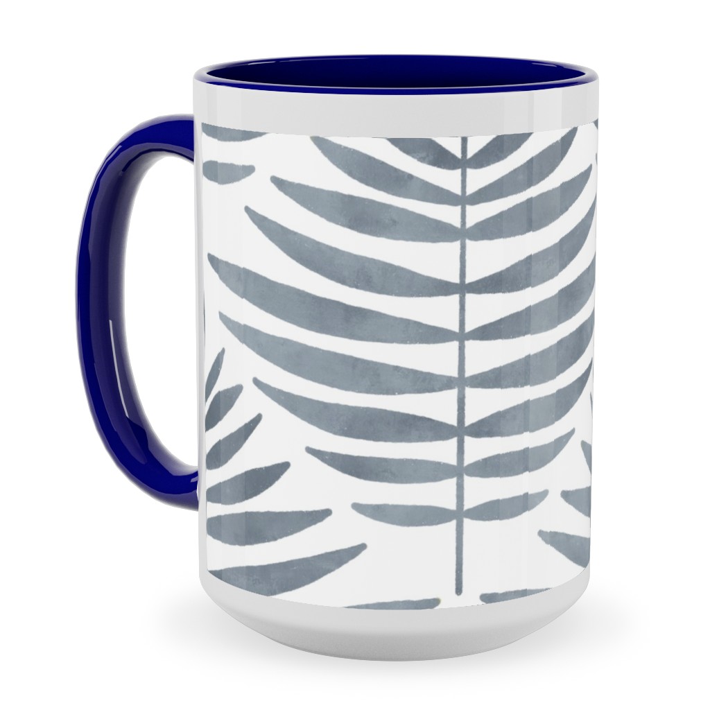 Largo - Gray Ceramic Mug, Blue, , 15oz, Gray, Gray