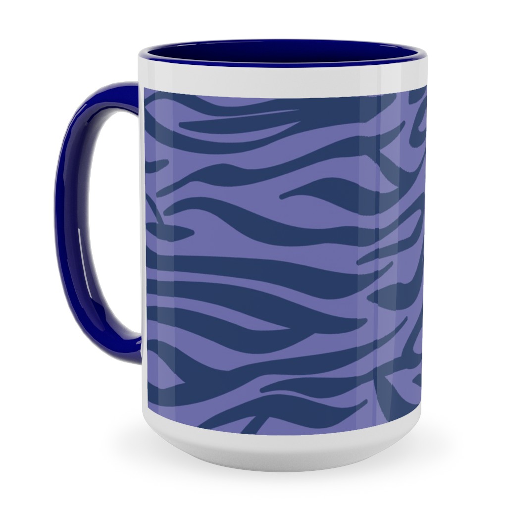 Zebra Animal Print - Purple Ceramic Mug, Blue,  , 15oz, Purple