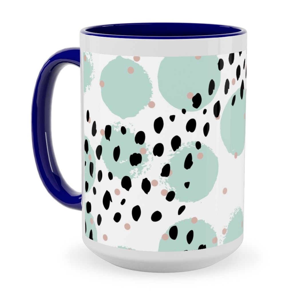 Abstract Rain - Green Ceramic Mug, Blue,  , 15oz, Green