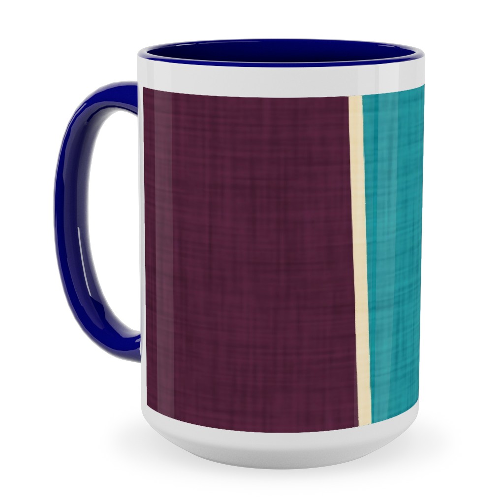 Mid Century Mod Retro Waves - Multi Ceramic Mug, Blue,  , 15oz, Multicolor