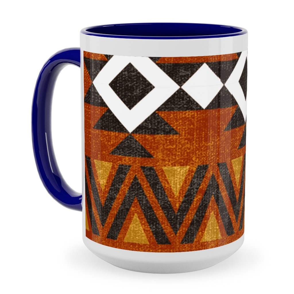 Modern Desert - Rust Ceramic Mug, Blue, , 15oz, Orange, Orange