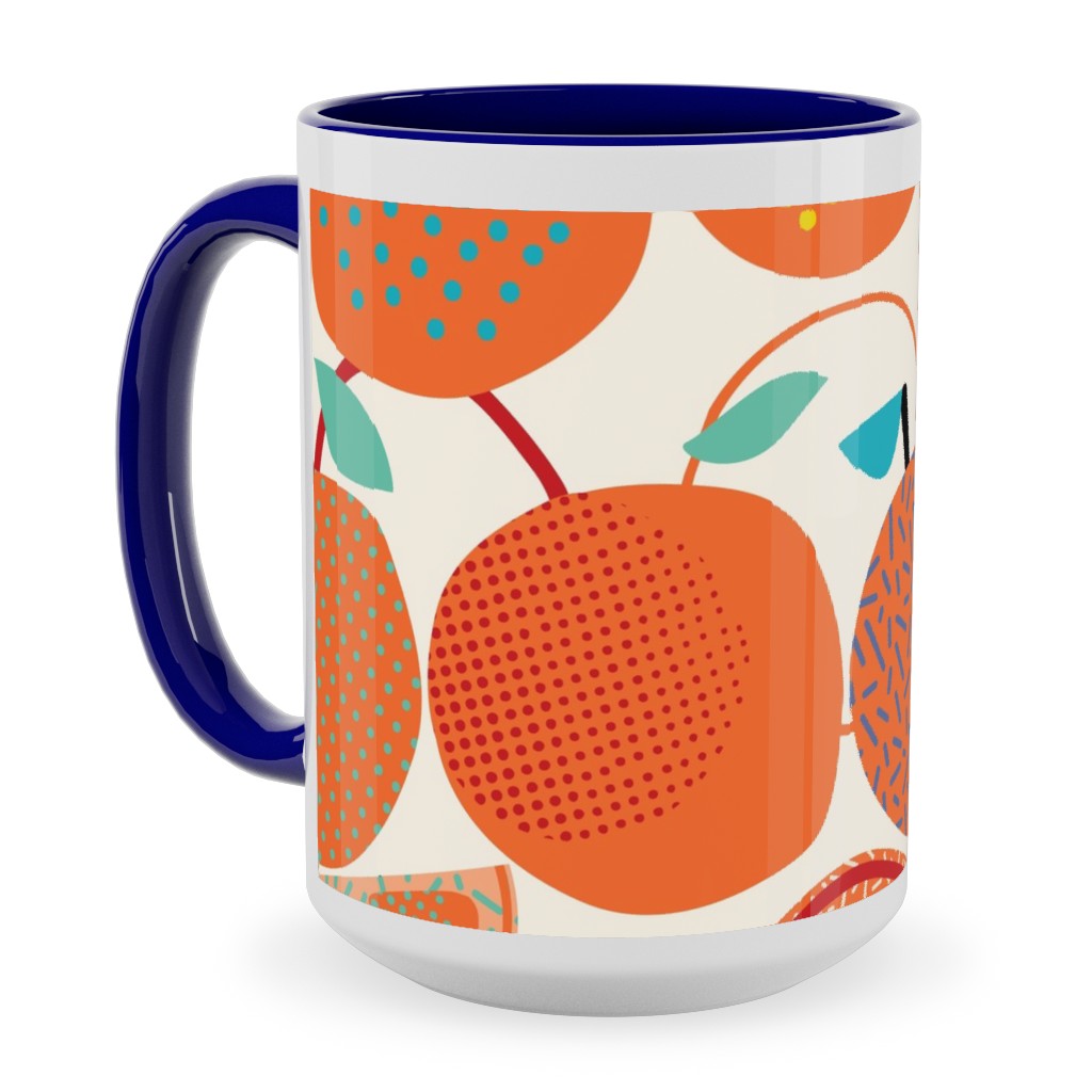 Fresh Orange - Orange Ceramic Mug, Blue, , 15oz, Orange, Orange