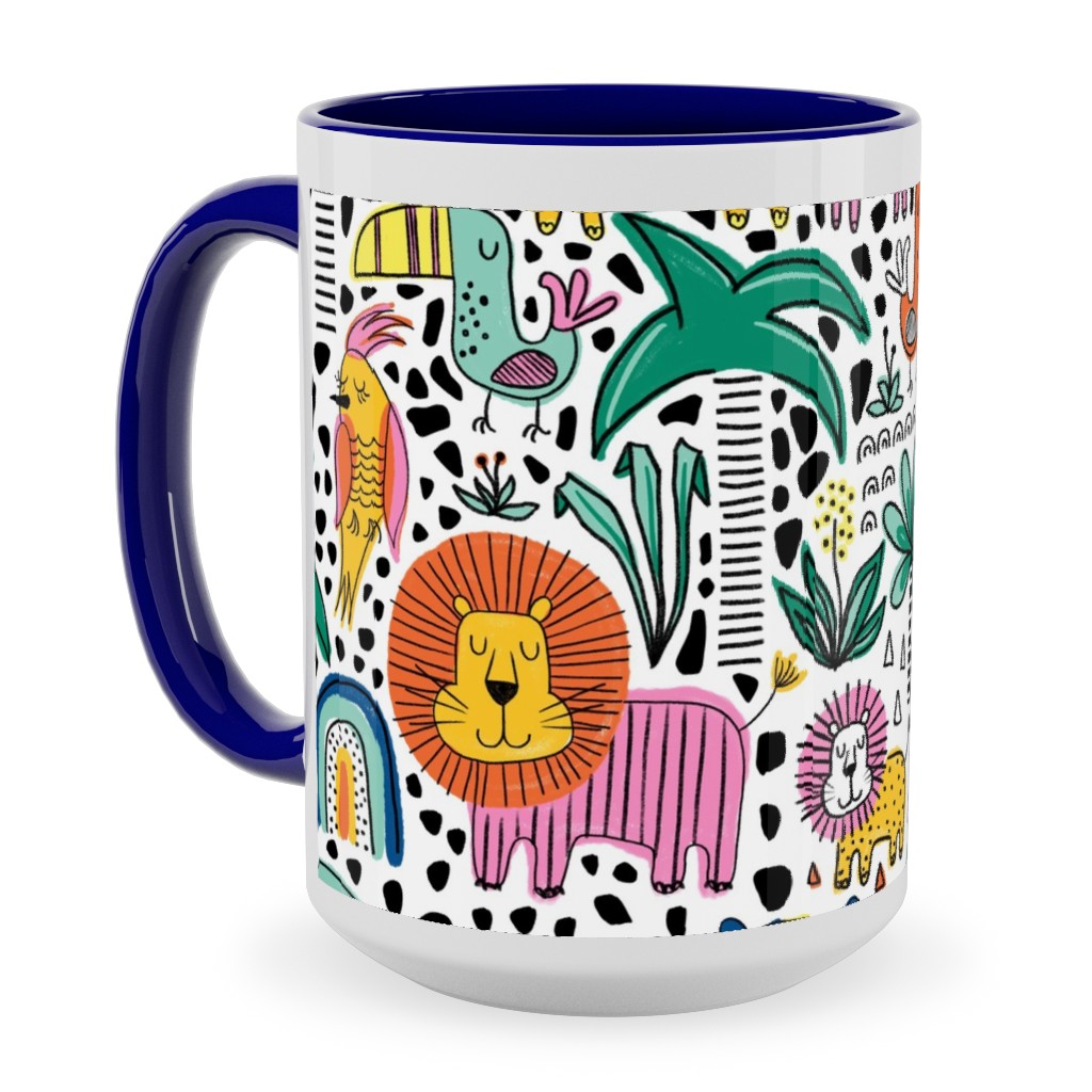 Safari Fun - Multi Ceramic Mug, Blue,  , 15oz, Multicolor