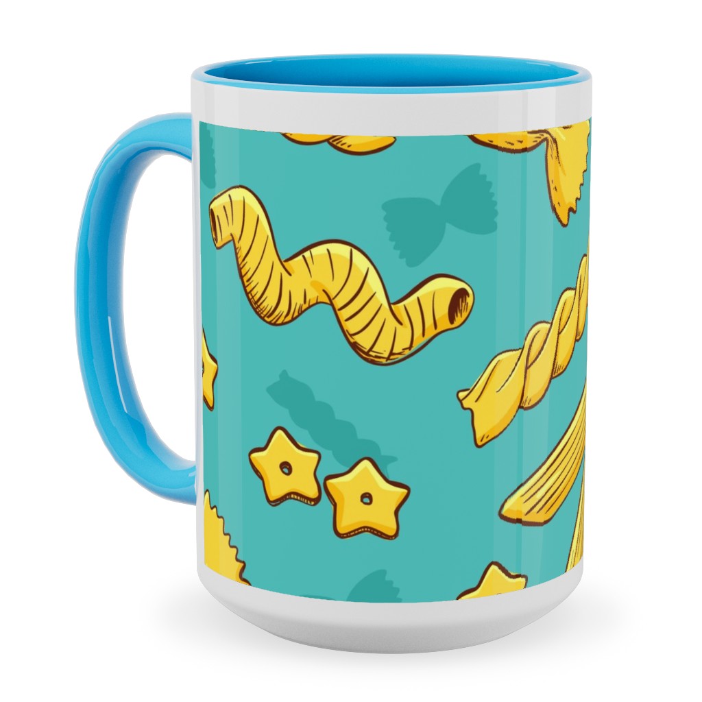 Pasta Ceramic Mug, Light Blue, , 15oz, Blue, Caribbean Blue
