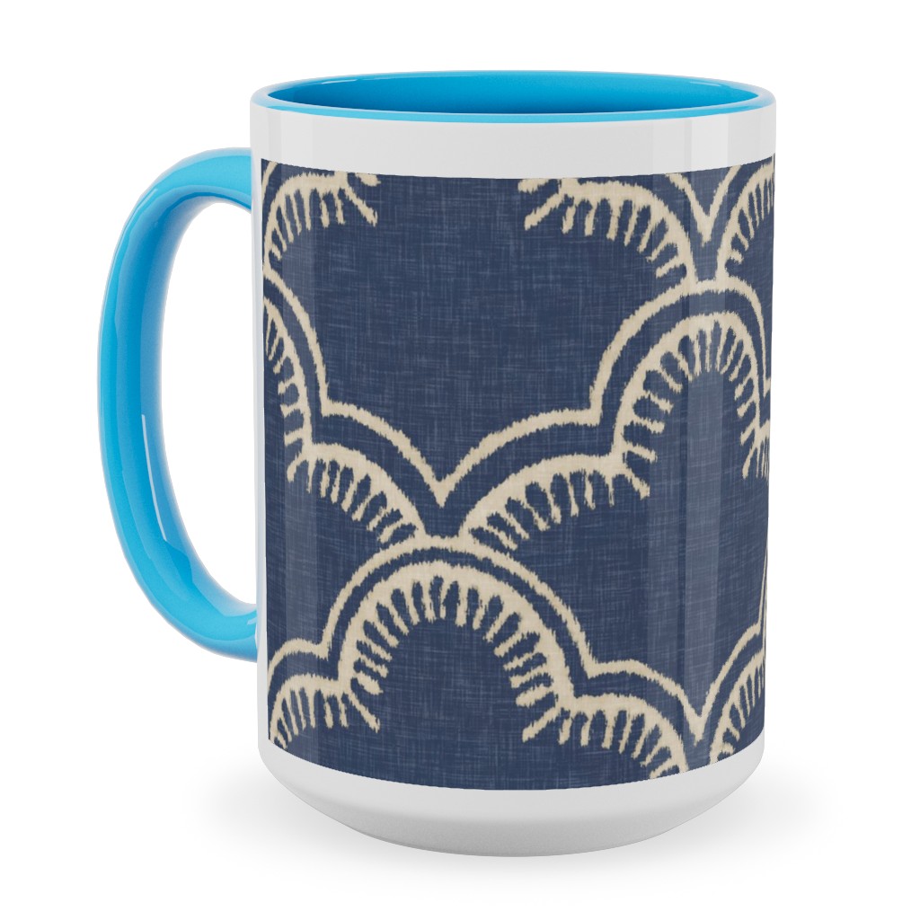 Tangier Ceramic Mug, Light Blue, , 15oz, Blue, Gray