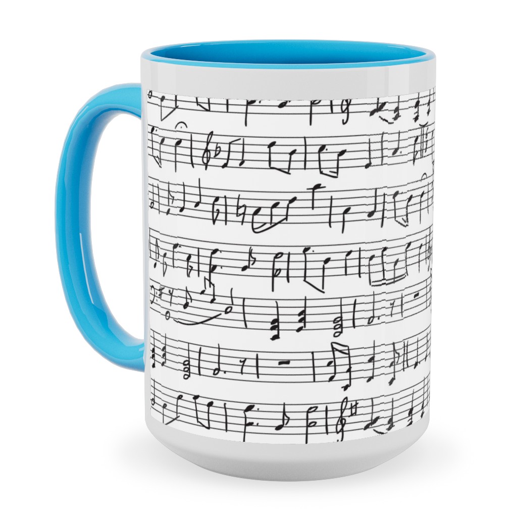 Music - Favorite Subject Ceramic Mug, Light Blue, , 15oz, Black, Black