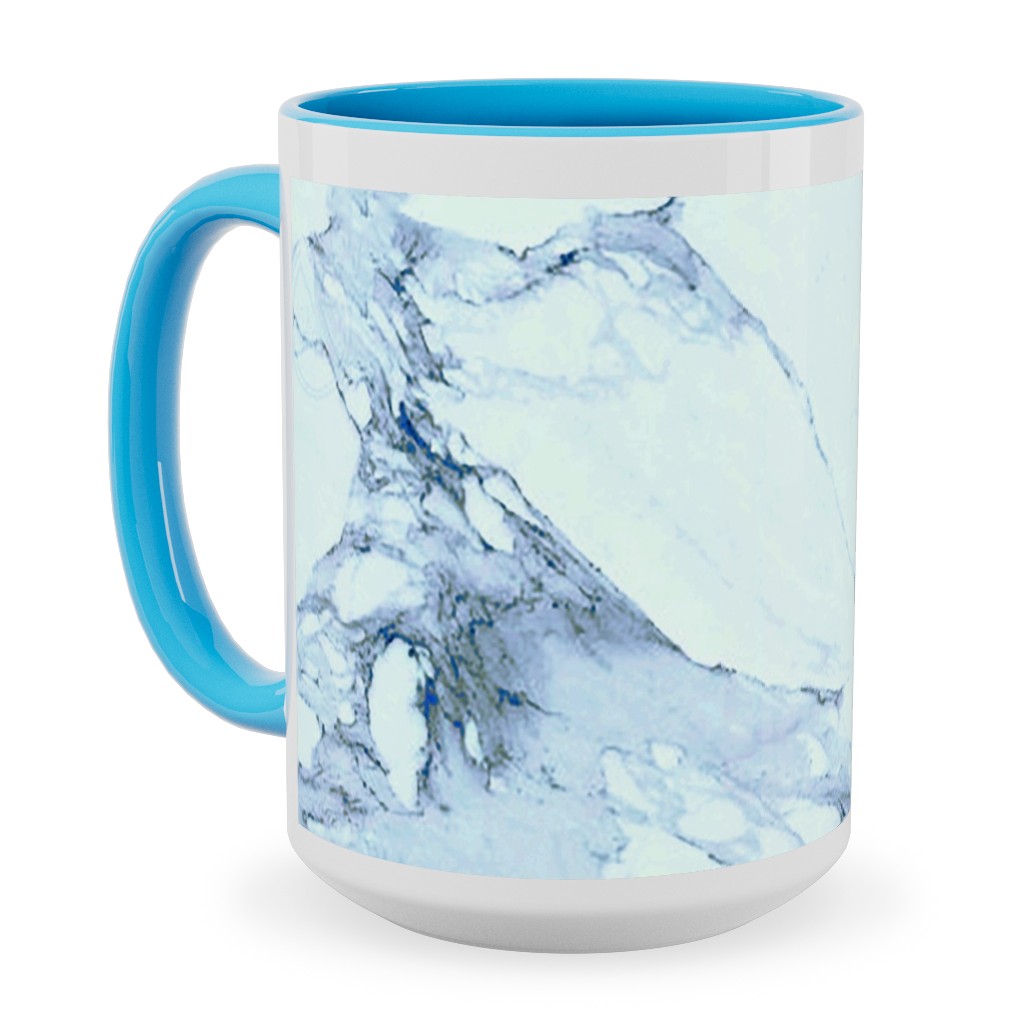 Marble - Blue Ceramic Mug, Light Blue,  , 15oz, Blue