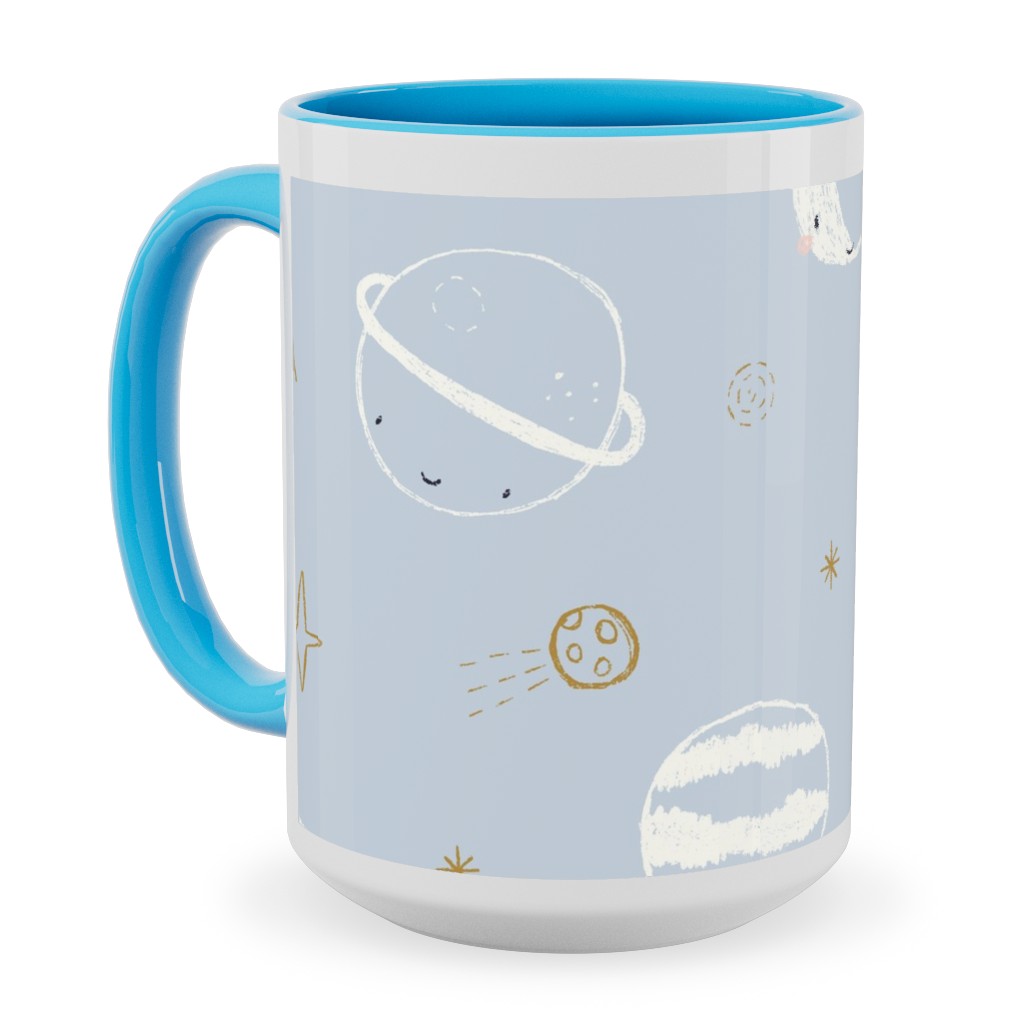 Space Adventure - Blue Ceramic Mug, Light Blue,  , 15oz, Blue