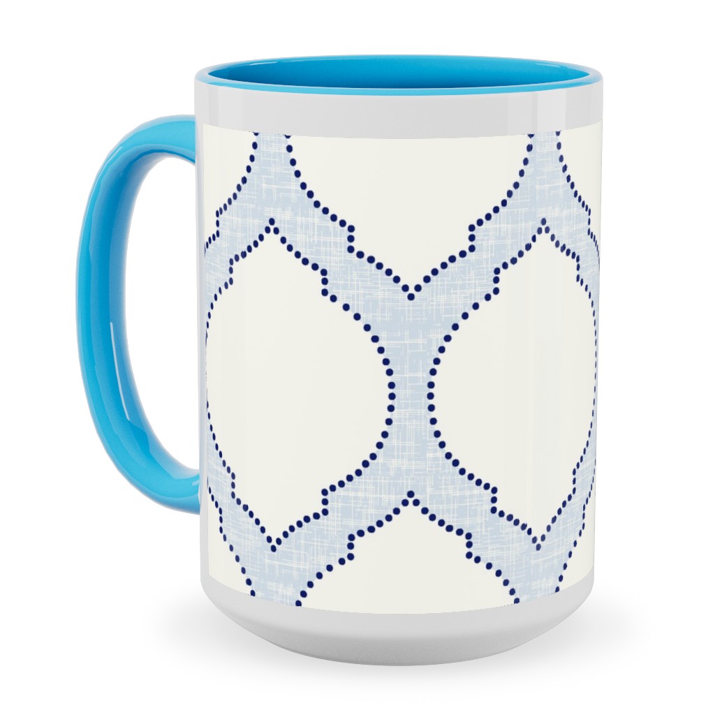 Moroccan Trellis - Light Blue Ceramic Mug, Light Blue,  , 15oz, Blue