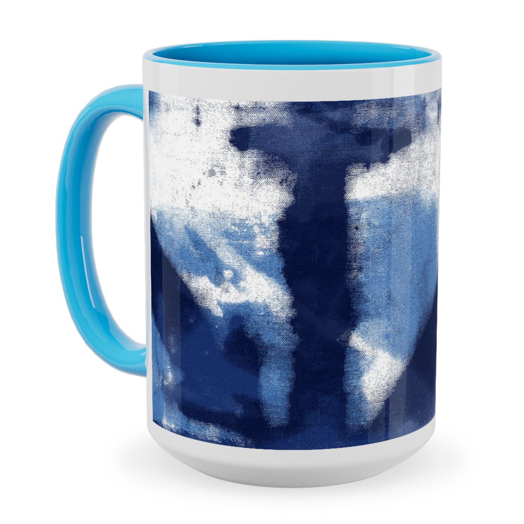 Shibori - Indigo Ceramic Mug, Light Blue,  , 15oz, Blue