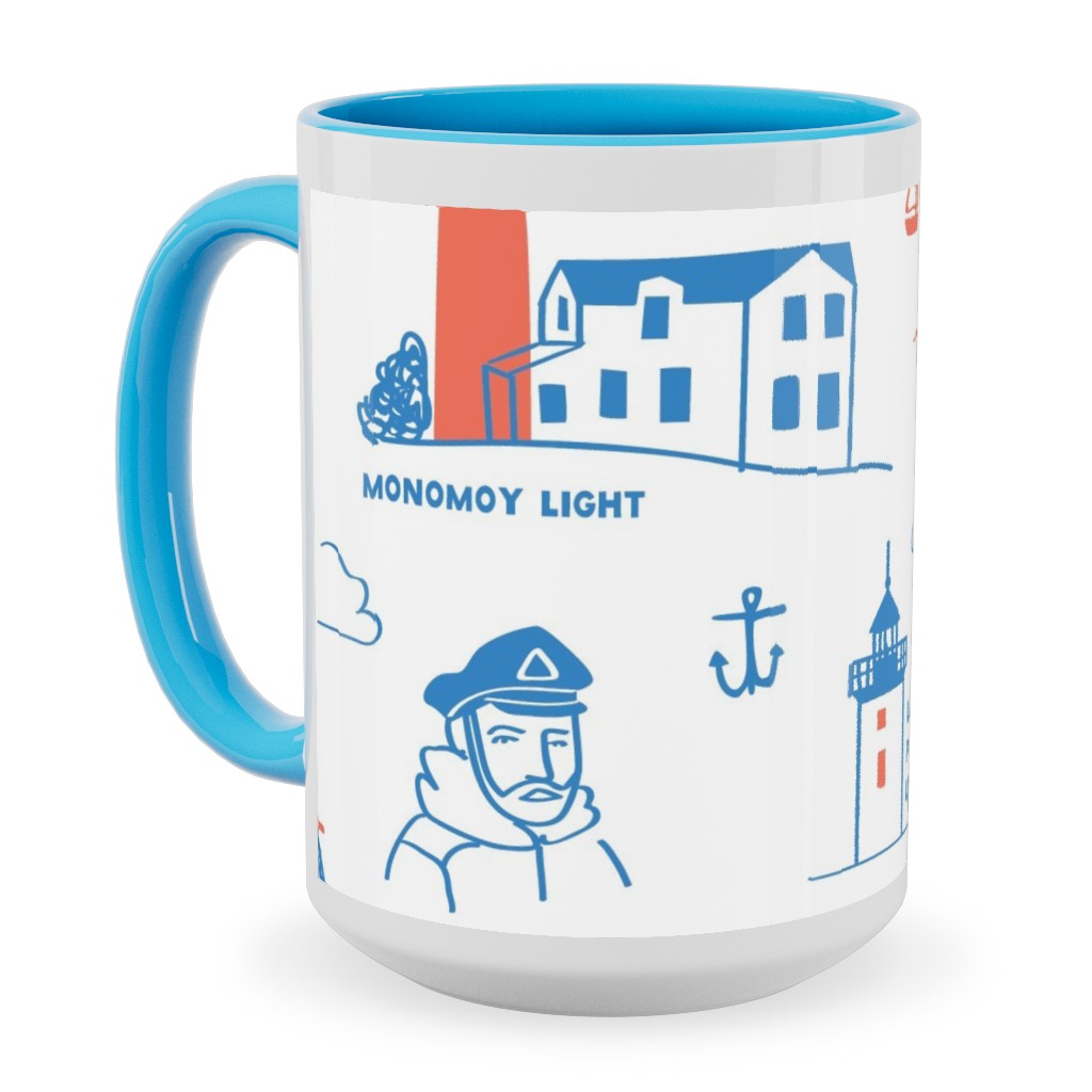 Cape Cod- Blue Ceramic Mug, Light Blue, , 15oz, Blue, True Blue