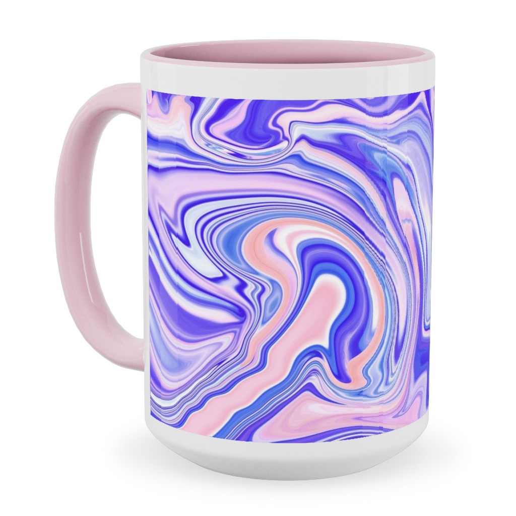 Love Spell Marble - Purple Coral Pink Ceramic Mug, Pink,  , 15oz, Purple