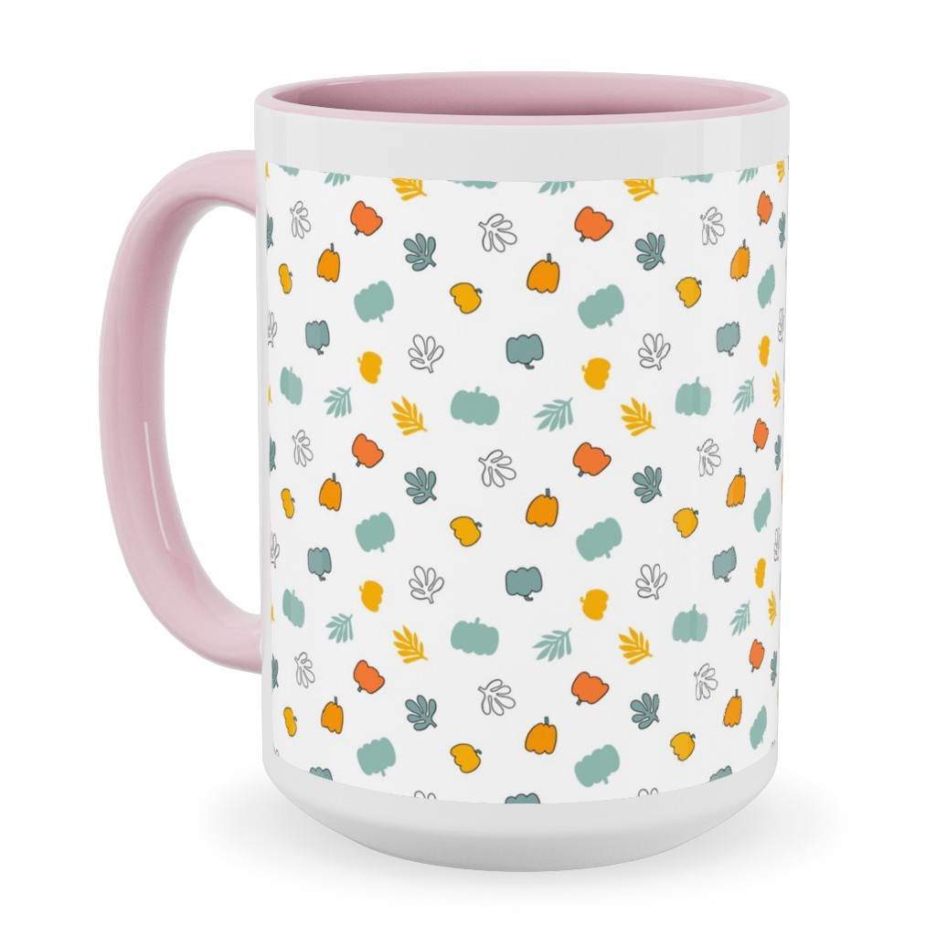 Autumn Harvest Vegetables - Light Ceramic Mug, Pink, , 15oz, Multicolor