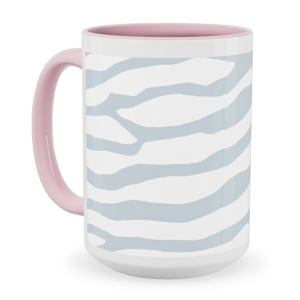 Brackenbury Beach Custom - Blue Ceramic Mug, Pink,  , 15oz, Gray