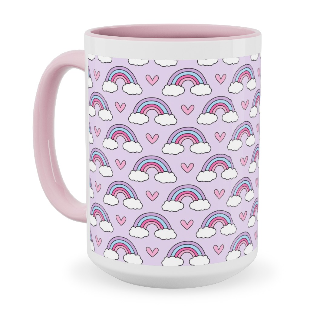 Rainbow Seamless - Purple Ceramic Mug, Pink,  , 15oz, Purple
