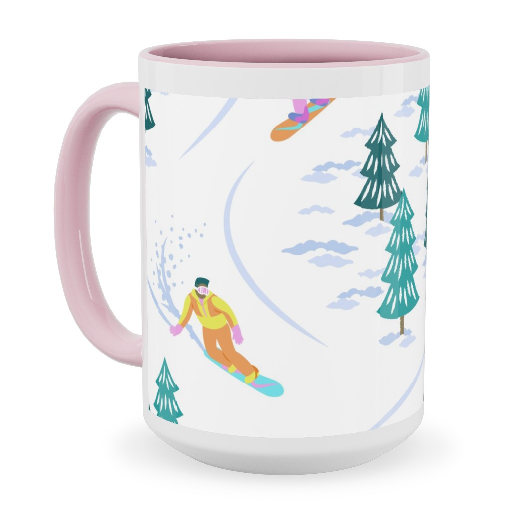 Cool Snowboarders - Multicolor Ceramic Mug, Pink,  , 15oz, Green