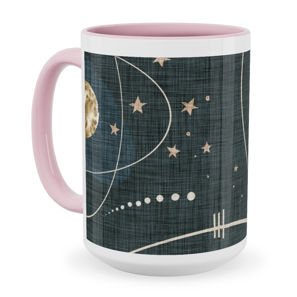 Space Map - Multicolor Ceramic Mug, Pink, , 15oz, Blue, True Blue