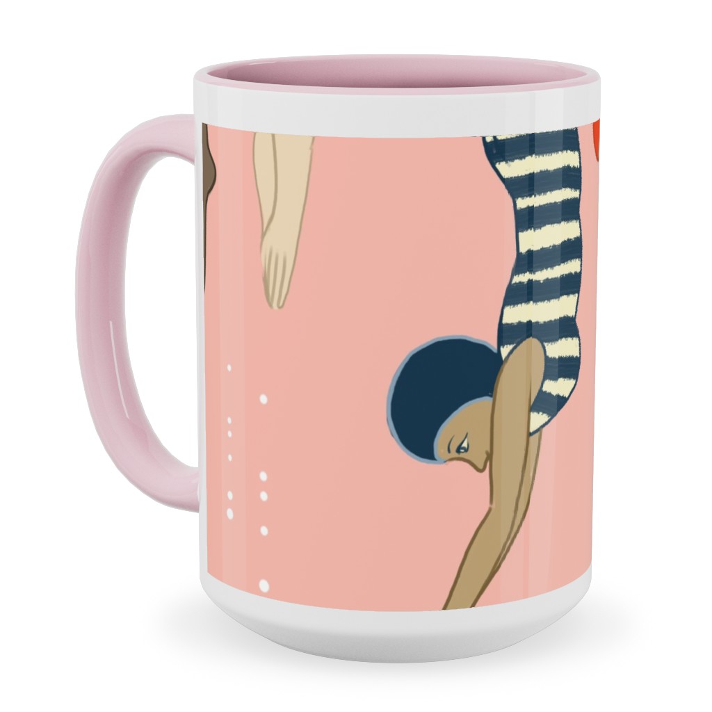 Lady Divers - Pink Ceramic Mug, Pink,  , 15oz, Pink