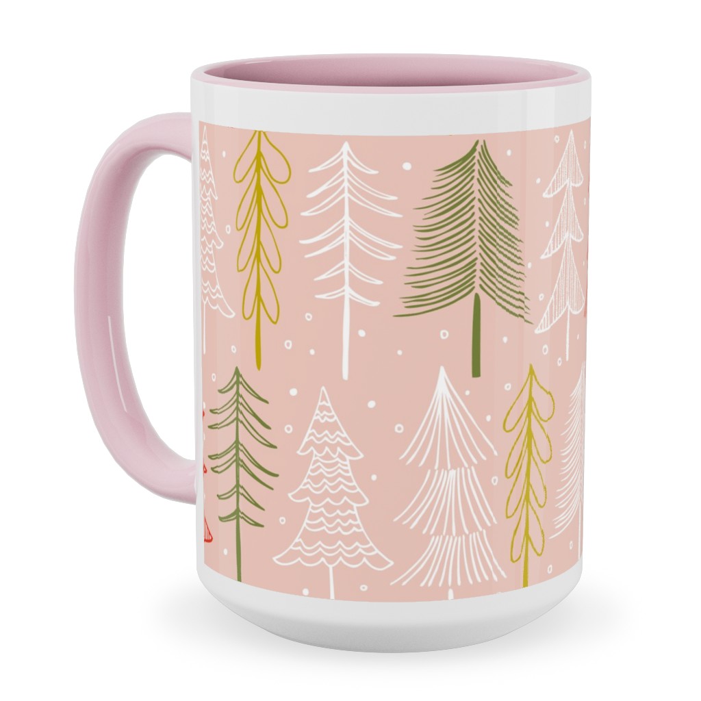 Oh' Christmas Tree Ceramic Mug, Pink, , 15oz, Pink, Sand