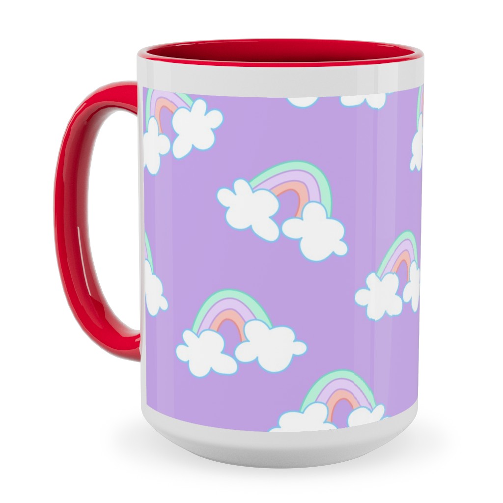 Nicola Unicorn Rainbows Ceramic Mug, Red, , 15oz, Purple, Lilac