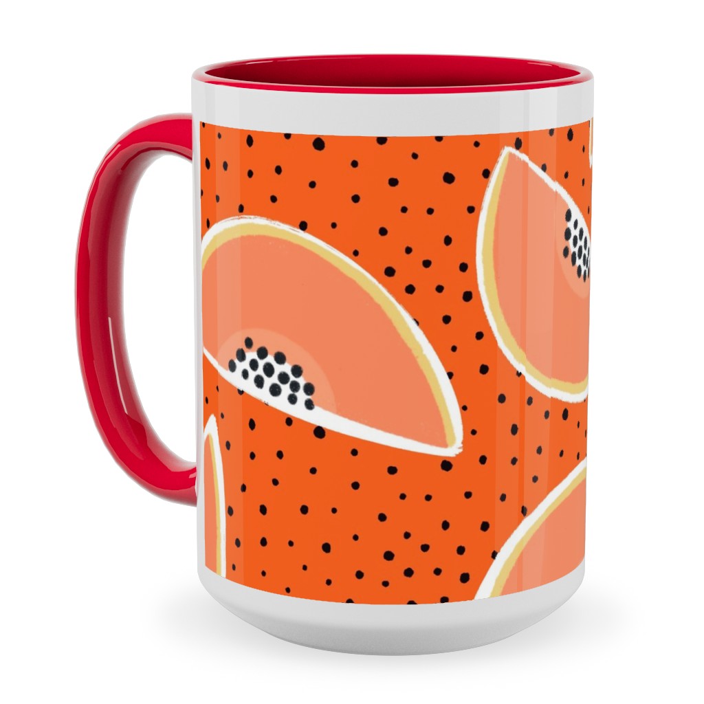 Cantaloupe - Orange Ceramic Mug, Red,  , 15oz, Orange