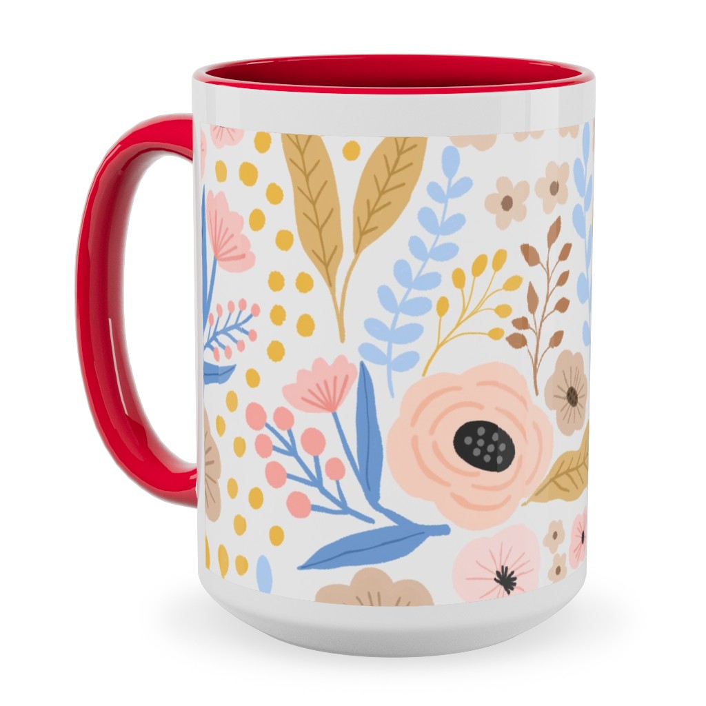 Sephira Meadows - Light Pink Ceramic Mug, Red,  , 15oz, Pink