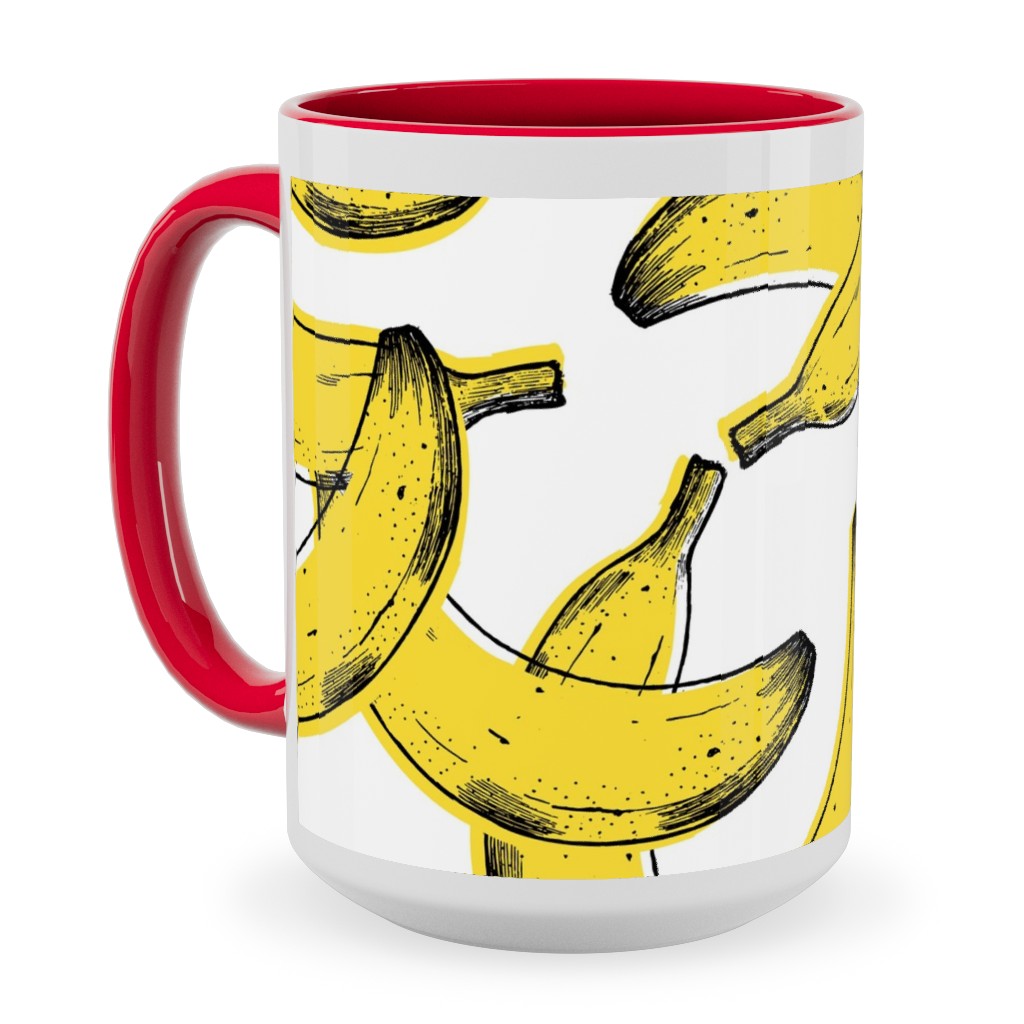 Banana Ceramic Mug, Red, , 15oz, Yellow, Classic Yellow