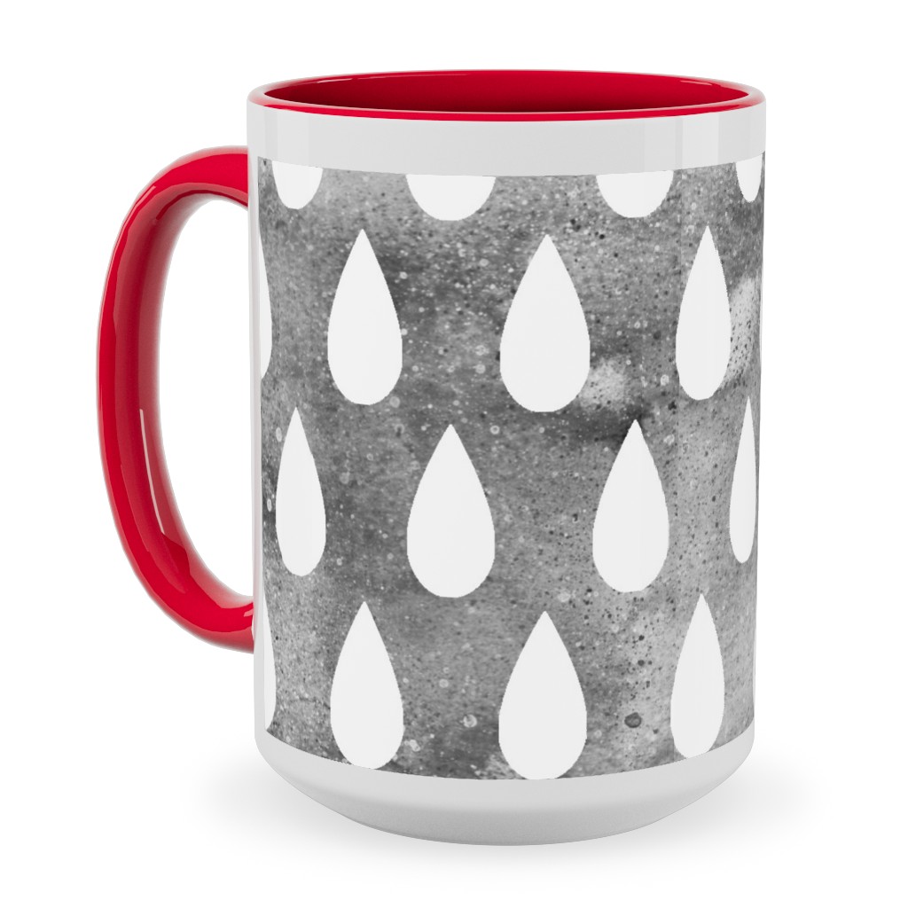 Drops Ceramic Mug, Red,  , 15oz, Gray