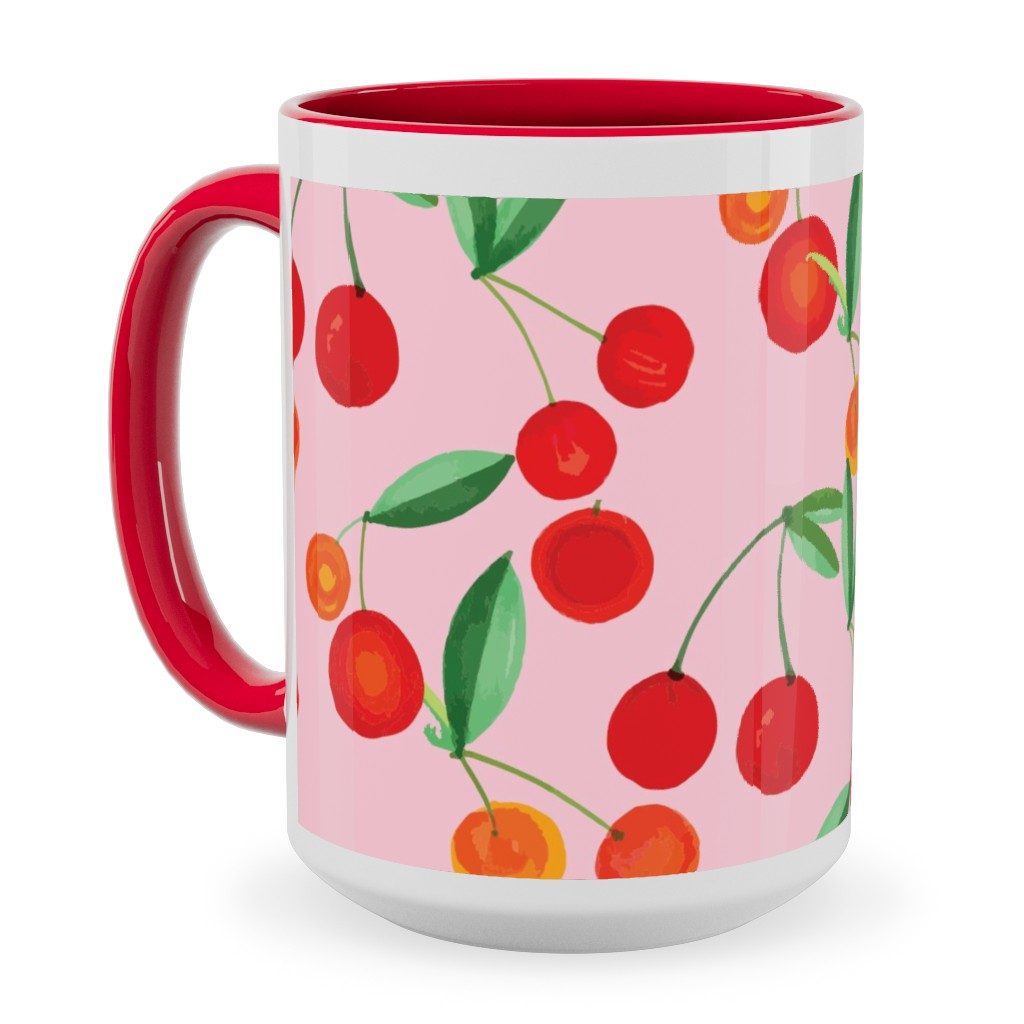 Cherry Farm Ceramic Mug, Red,  , 15oz, Pink