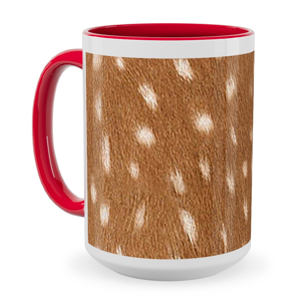 Bright Deer Hide- Brown Ceramic Mug, Red,  , 15oz, Brown