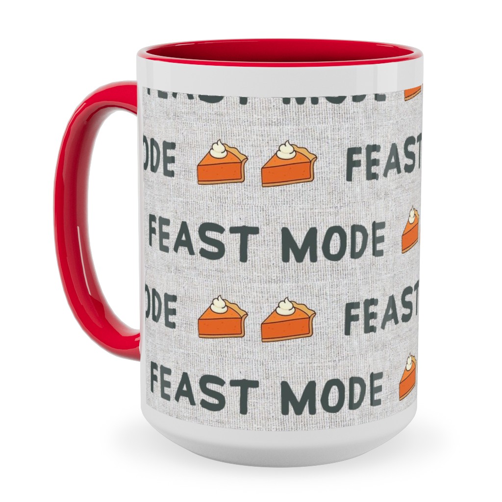 Feast Mode - Nandor Olive Ceramic Mug, Red,  , 15oz, Gray