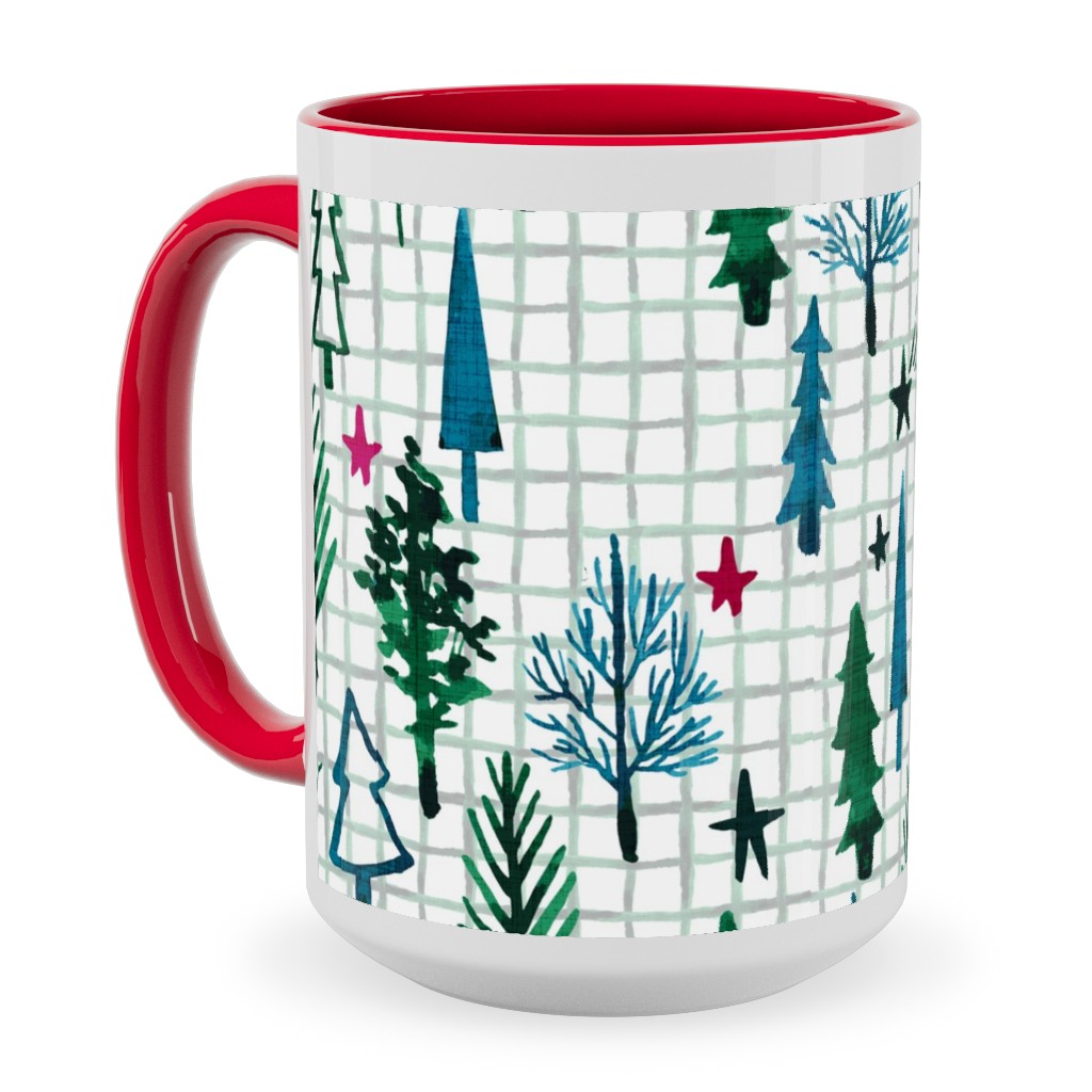 Noel Collection - Winterscape Ceramic Mug, Red, , 15oz, Green, Classic Green