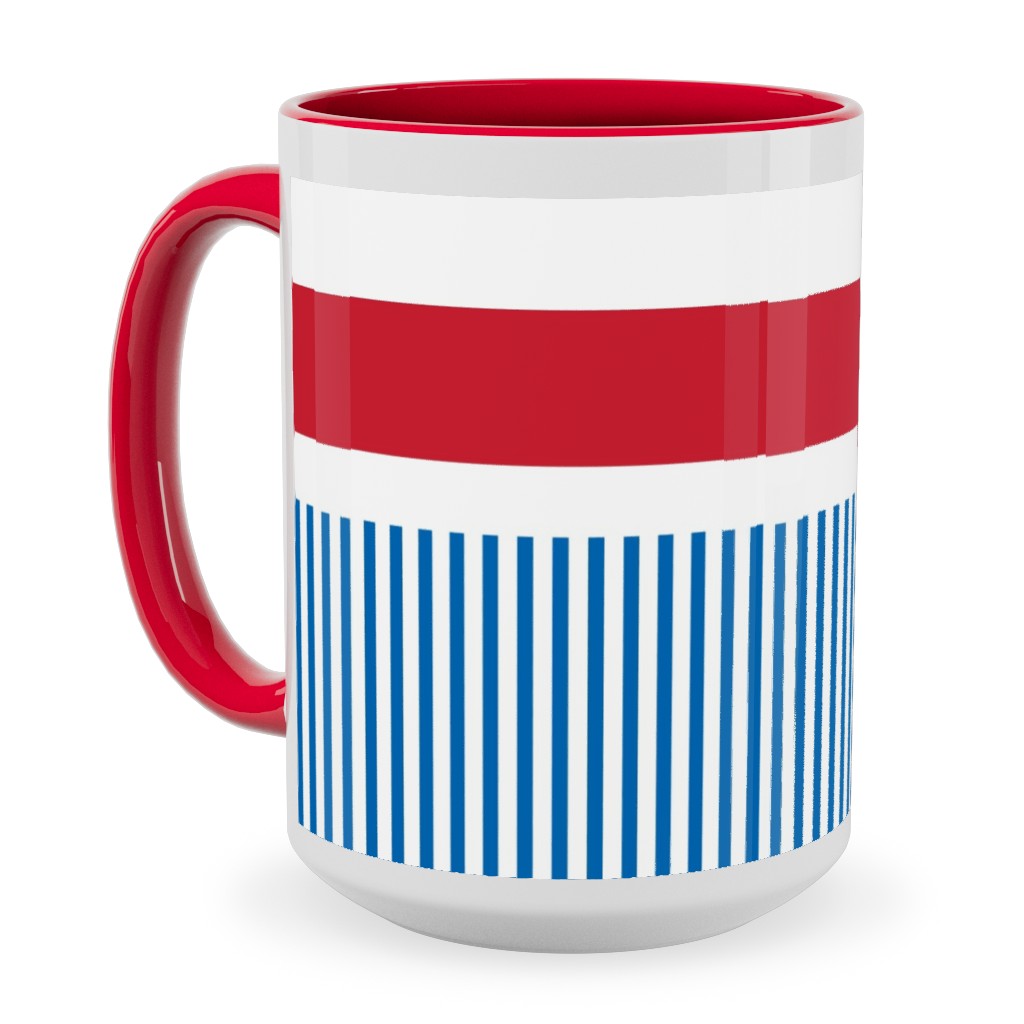 American Flag - Red, White and Royal Blue Ceramic Mug, Red, , 15oz, Blue, True Blue