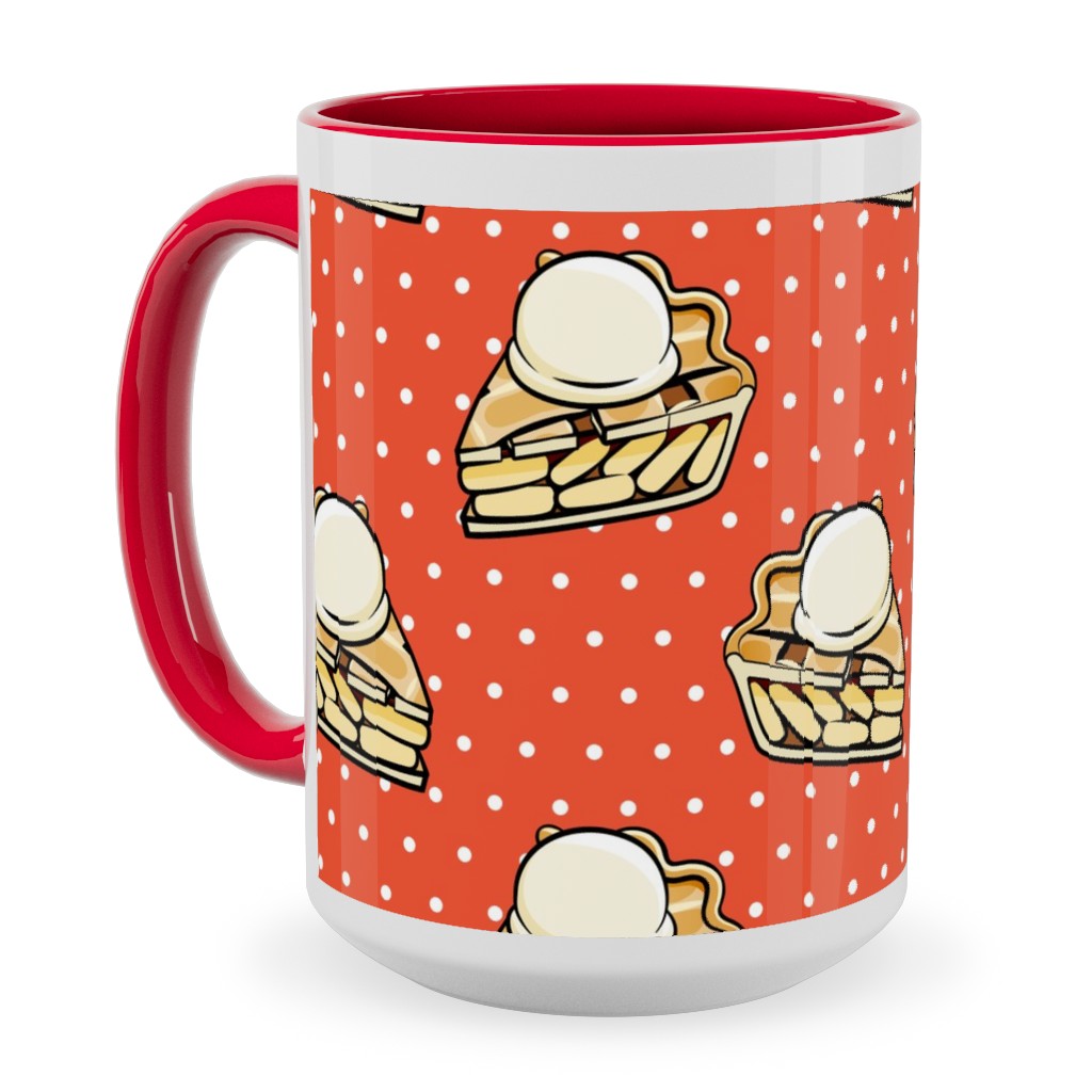 Apple Pie  La Mode - Orange Ceramic Mug, Red, , 15oz, Orange, Orange