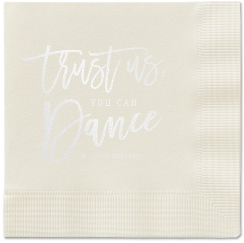 Dance Along Napkins, White, Ecru