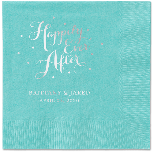 Divine Forever Napkins, Grey, Aqua, Silver