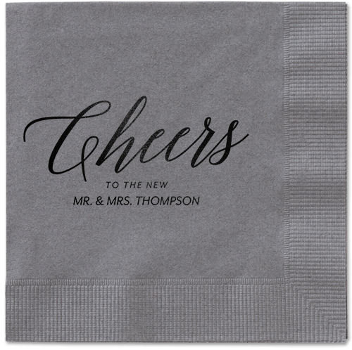 Hearty Clink Napkins, Black, Pewter, Black
