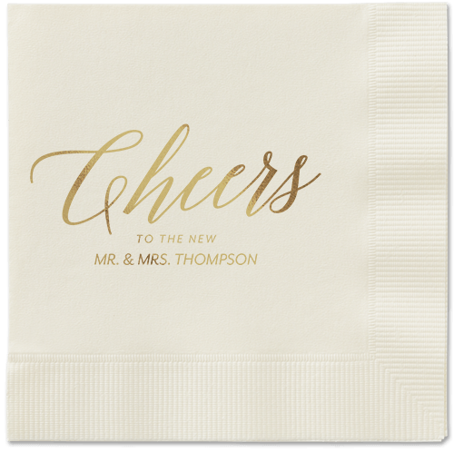 Hearty Clink Napkins, Yellow, Ecru, Gold