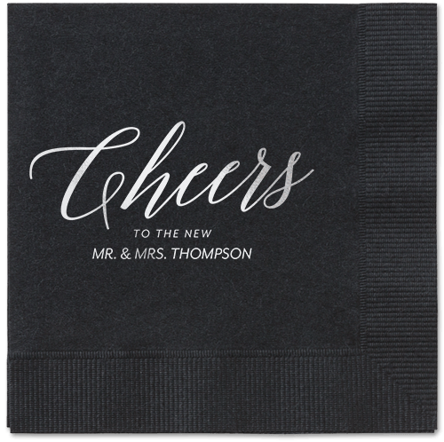Hearty Clink Napkins, Grey, Black